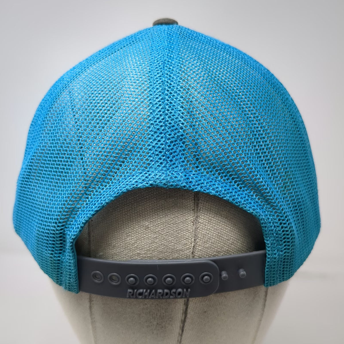 Richardson Trucker Hat Gray Blue One Size Mike's Archery Leather Patch Mesh