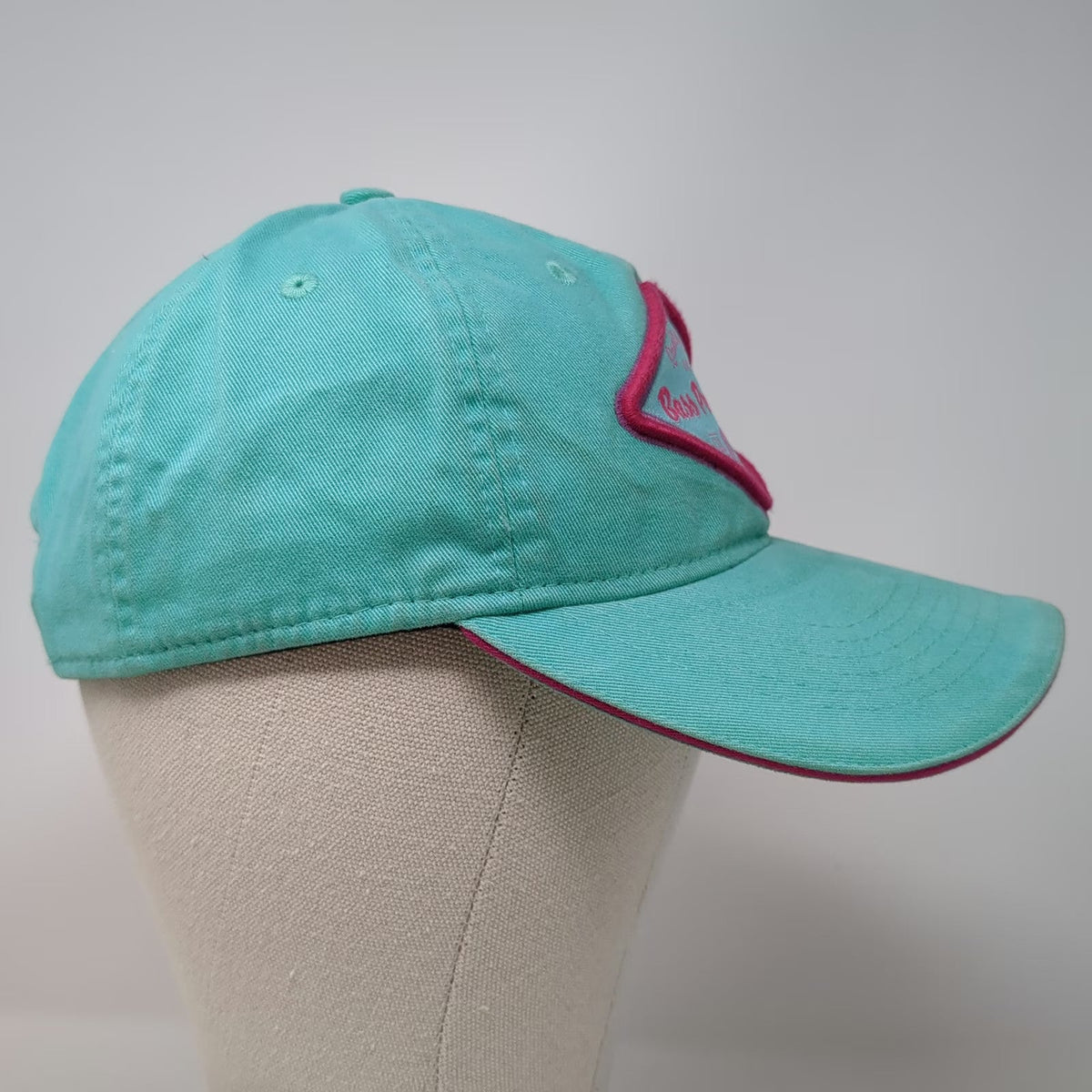 Bass Pro Shops Snapback Hat Blue One Size Pink Fish Graphic Adjustable Cotton