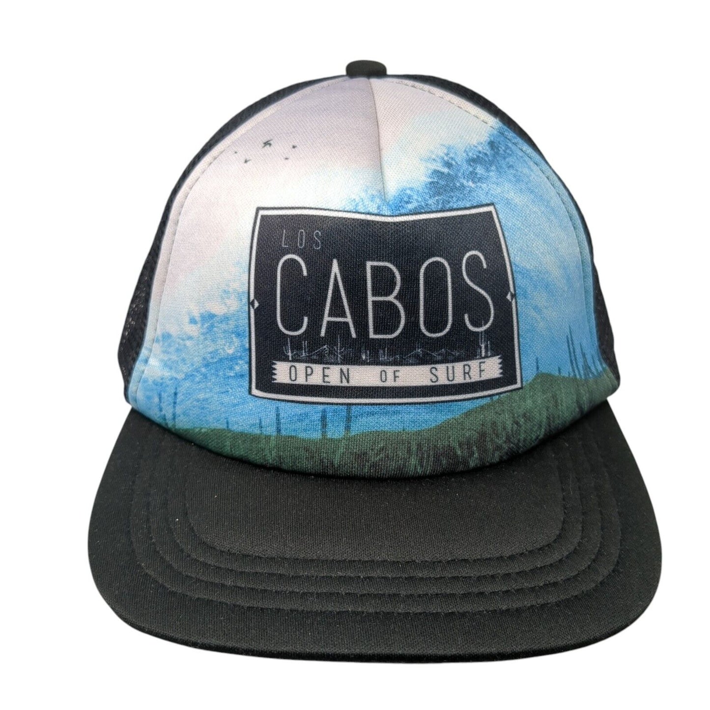 Los Cabos Open Of Surf Snapback Trucker Hat Black One Size Adjustable Mesh Back