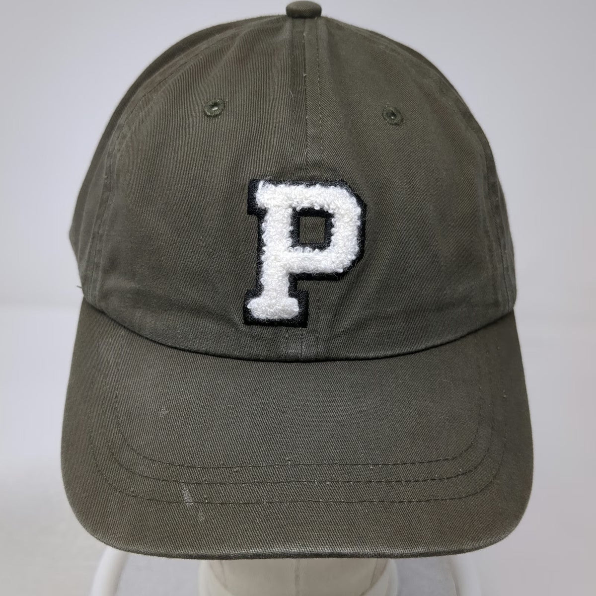 PINK Victoria's Secret Baseball Cap Green One Size P Patch Hat Slideback Cotton