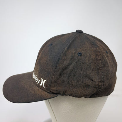 Hurley Baseball Cap Black XL Flexfit Embroidered Logo Curved Brim Stretch Hat