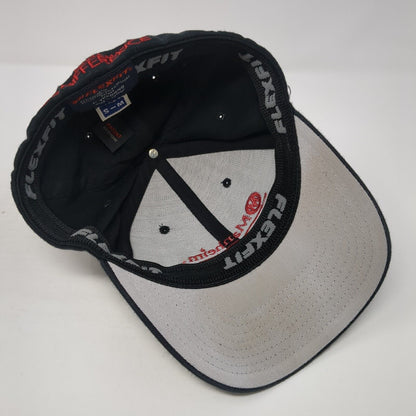 Manheim Central Florida Fitted Baseball Cap Black S/M 6 Panel Flexfit Yupoong