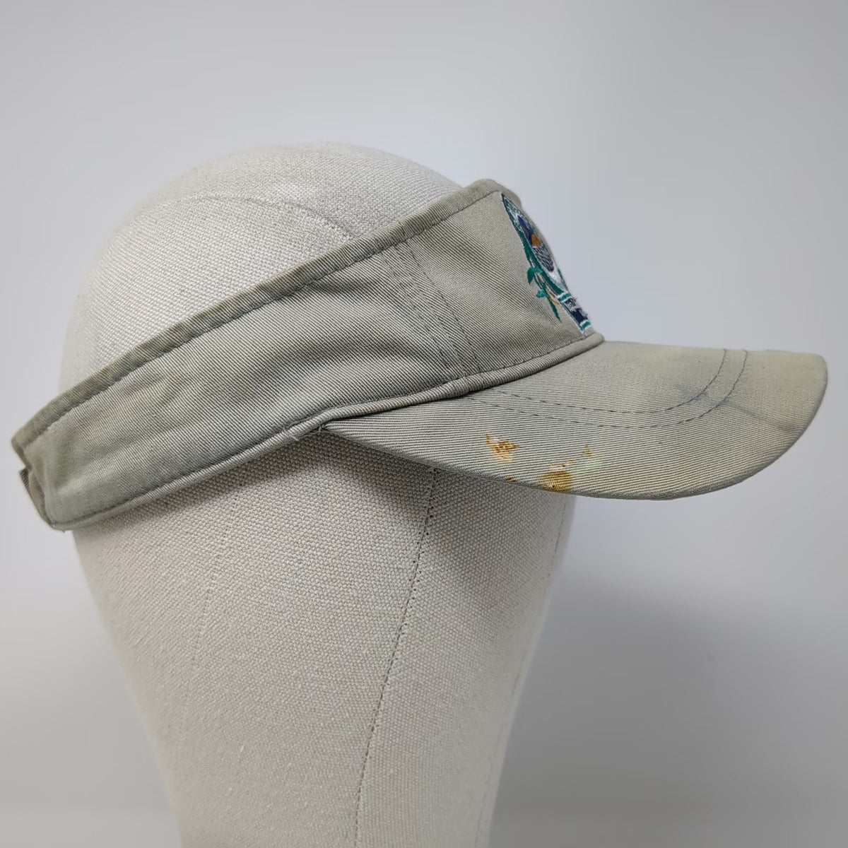 Visor Beige One Size Cabo San Lucas Mexico Fish Patch Hat Adjustable