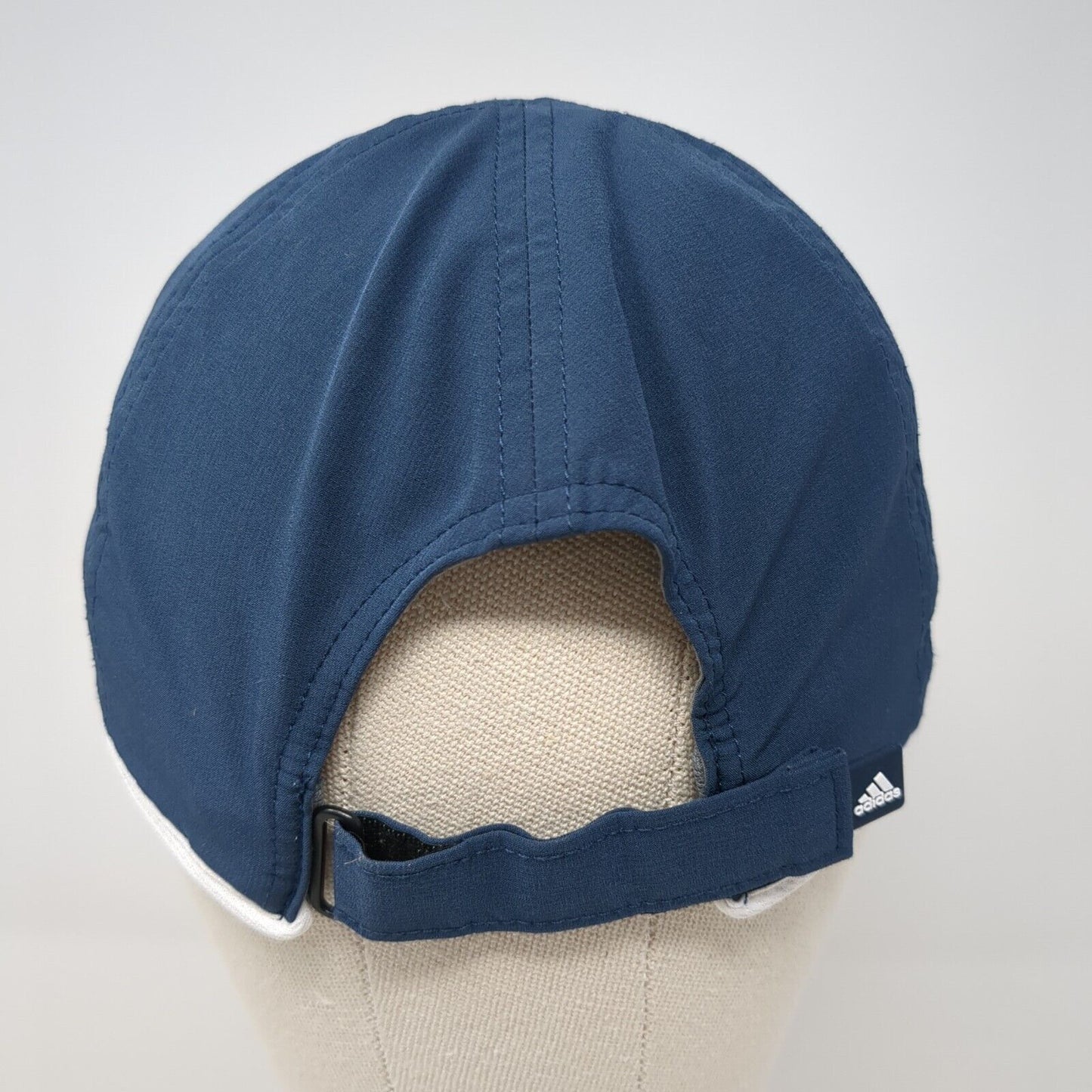 Adidas 3 Stripes Strapback Hat Blue One Size Adjustable White Trim