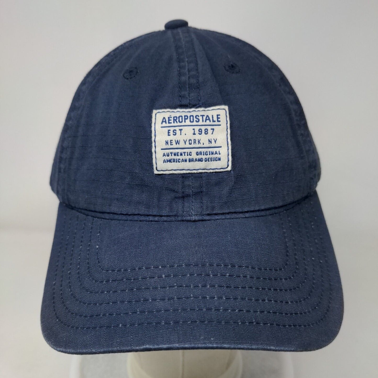 Aeopostale Slideback Hat Blue One Size Adjustable Vent Holes 6 Panel