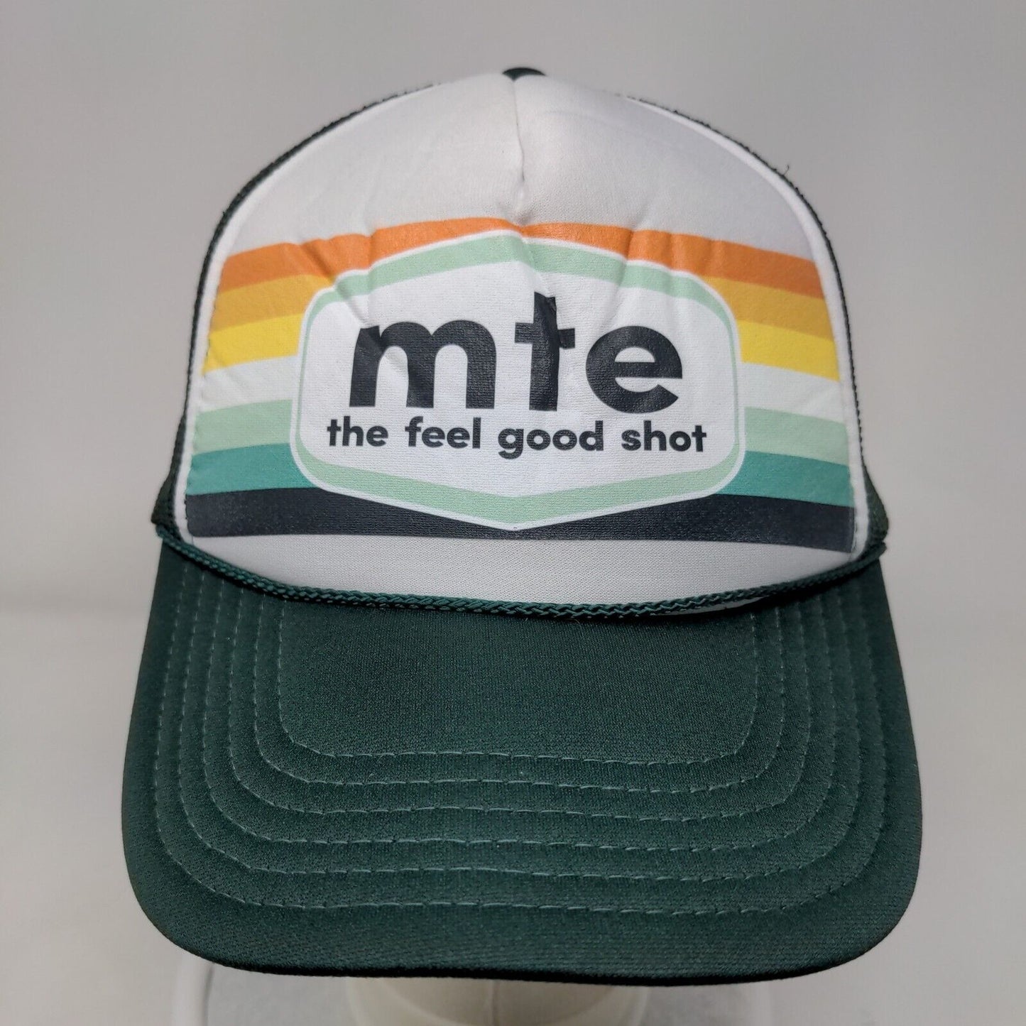 Mte The Feel Good Shot Snapback Trucker Hat Green OSFM Mesh Back Rope Otto