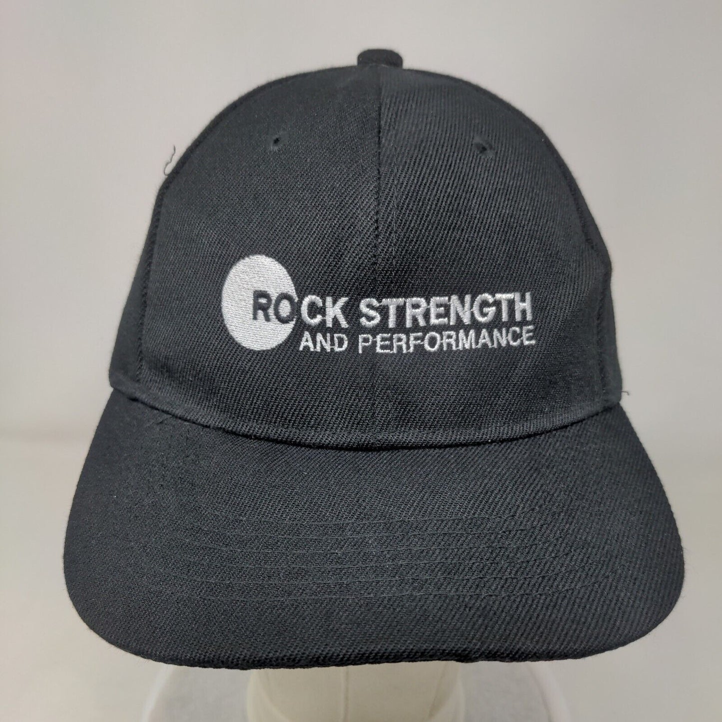 Rock Strength And Performance Strapback Hat Black One Size 6 Panel
