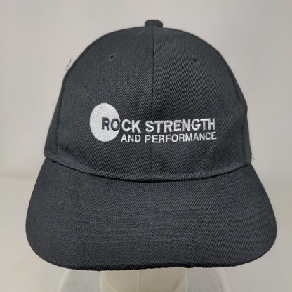Rock Strength And Performance Strapback Hat Black One Size 6 Panel