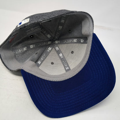 Kansas City Royals MLB New Era Baseball Cap Gray Blue L 39THIRTY Crown Logo Hat