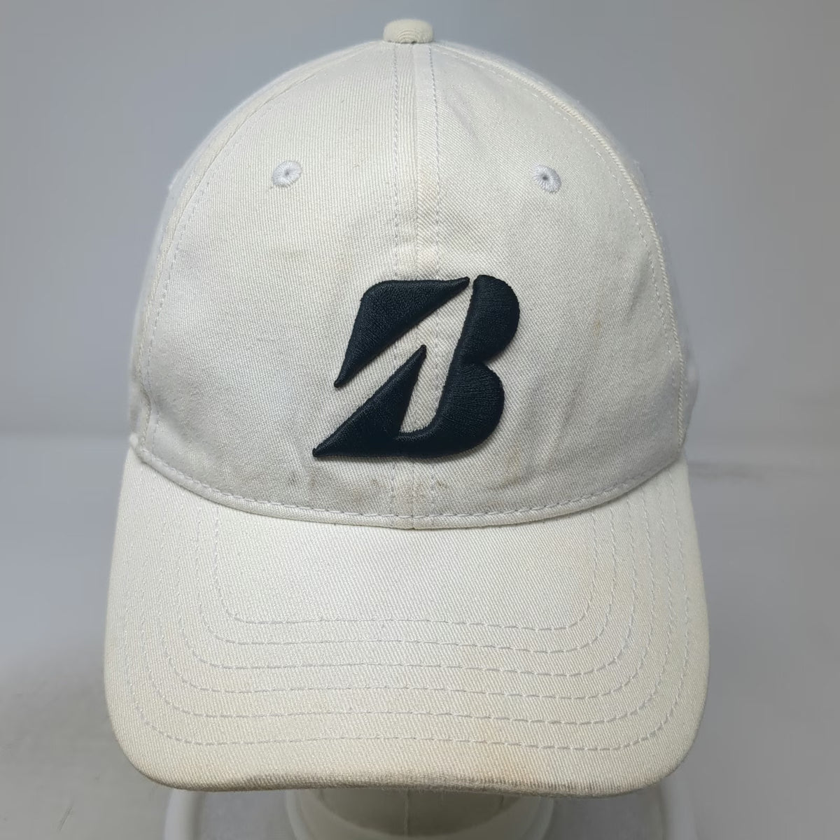 Bridgestone Baseball Cap Beige One Size Cotton Slideback Embroidered Logo Hat