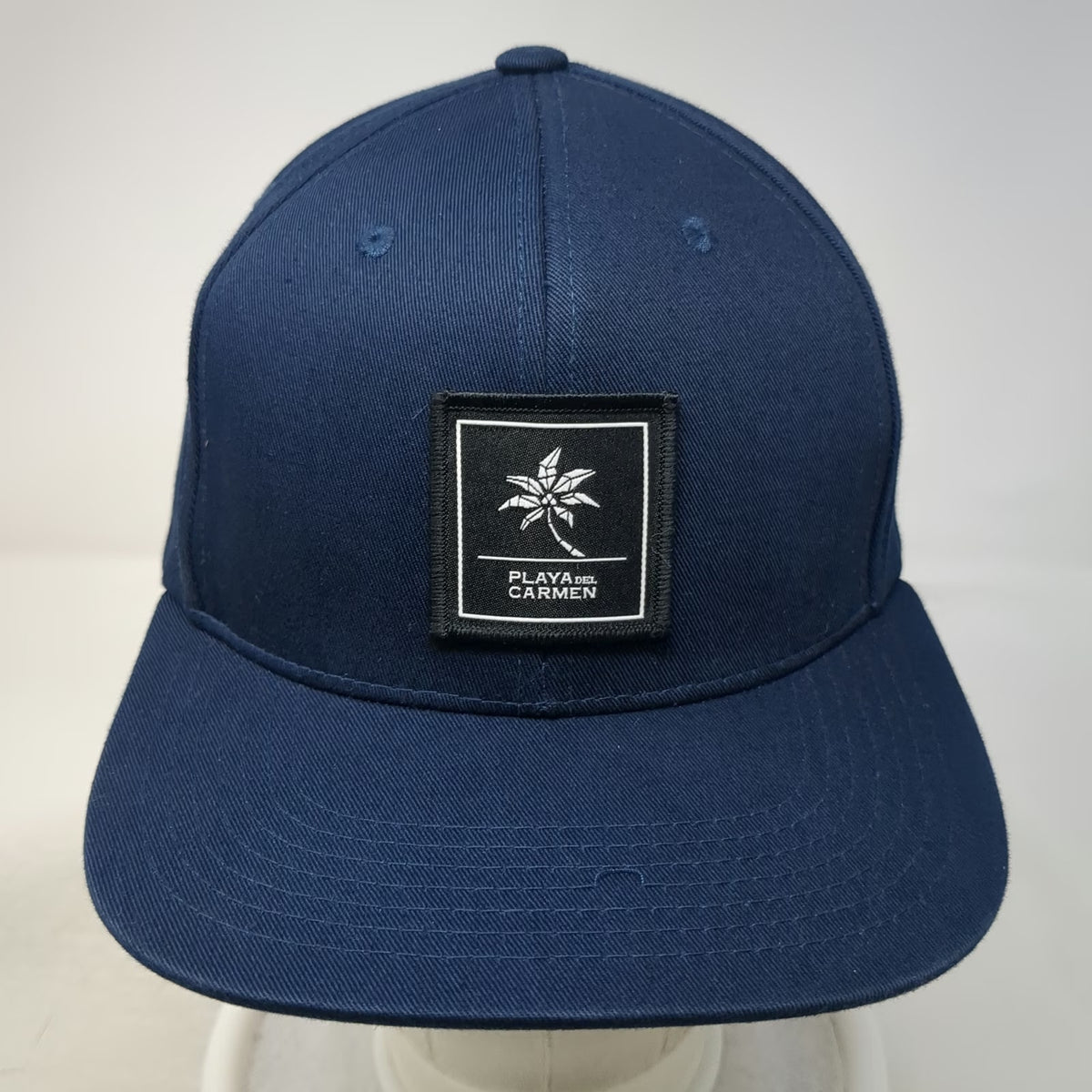 THT Headwear Snapback Blue One Size Playa Del Carmen Palm Tree Patch Cotton Hat