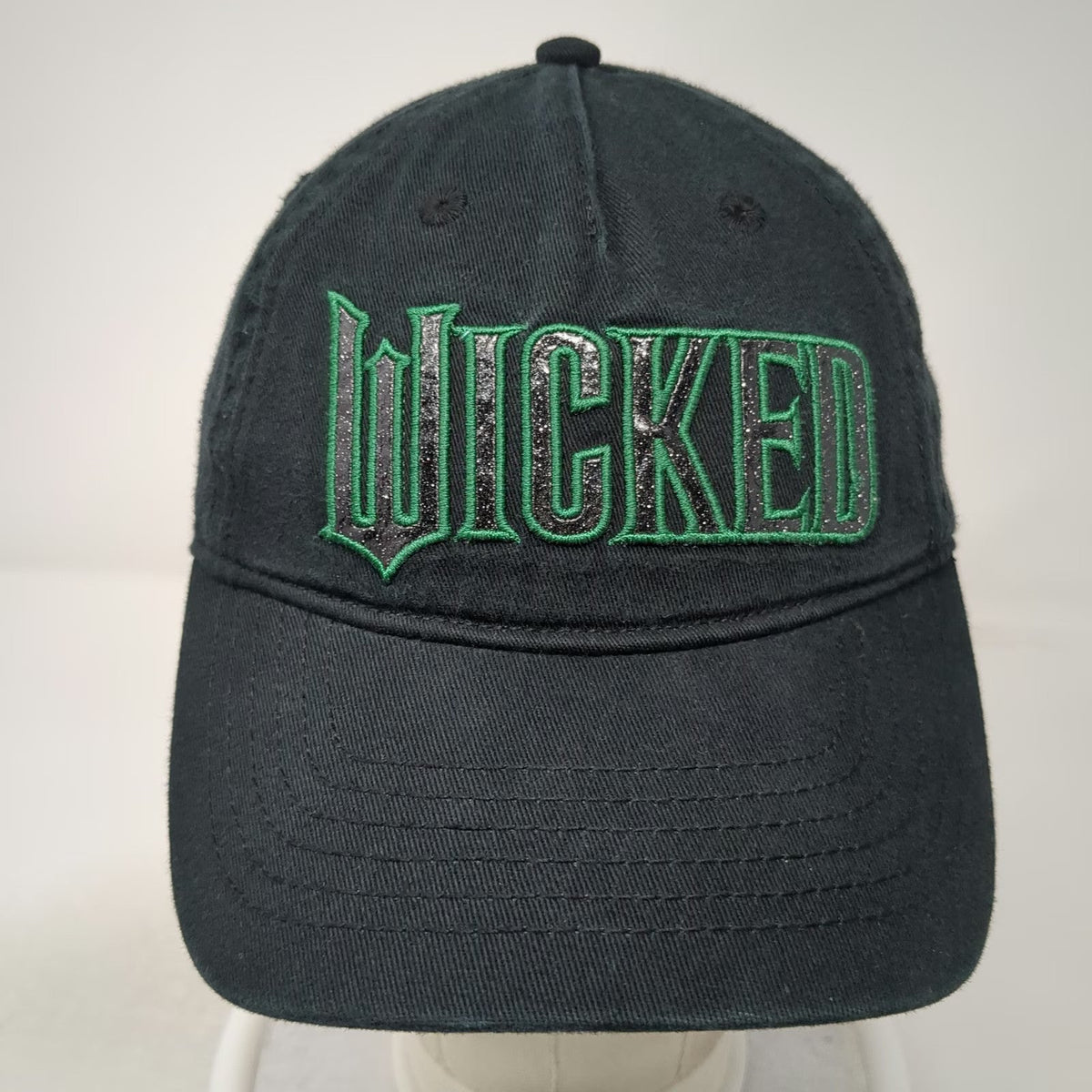 Universal Wicked 5 Panel Black One Size Glitter Logo Slideback Hat Broadway