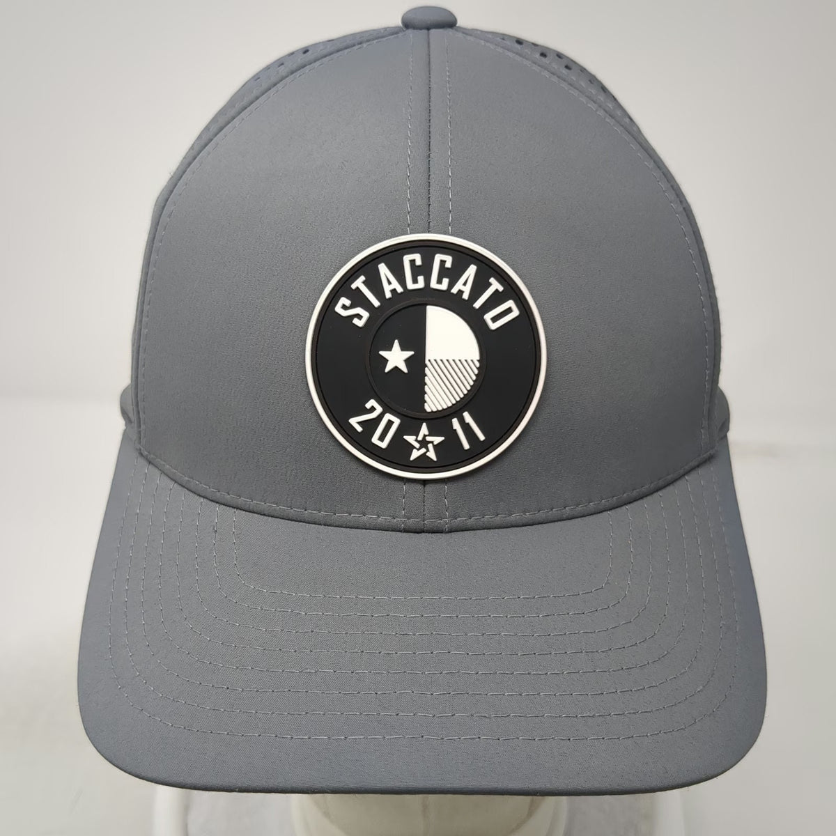 Branded Bills Baseball Cap Gray One Size Staccato 2011 Rubber Logo Slideback Hat