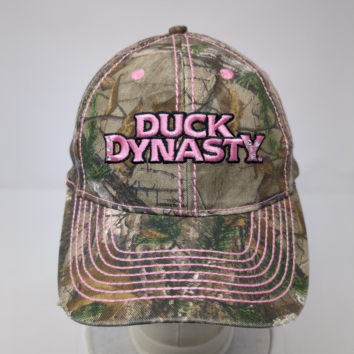 Duck Dynasty Strapback Hat Camouflage OS Adjustable Distressed Paramount Outdoor