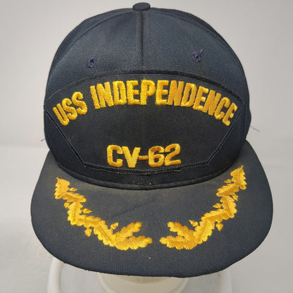 AJD Snapback Blue Hat L USS Independence CV-62 Scrambled Eggs Navy Military Ship