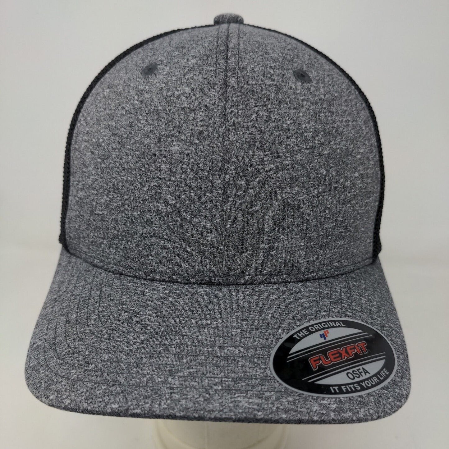 Flexfit Men's Mesh Back Fitted Hat Gray Size OSFA Blank W/Sticker