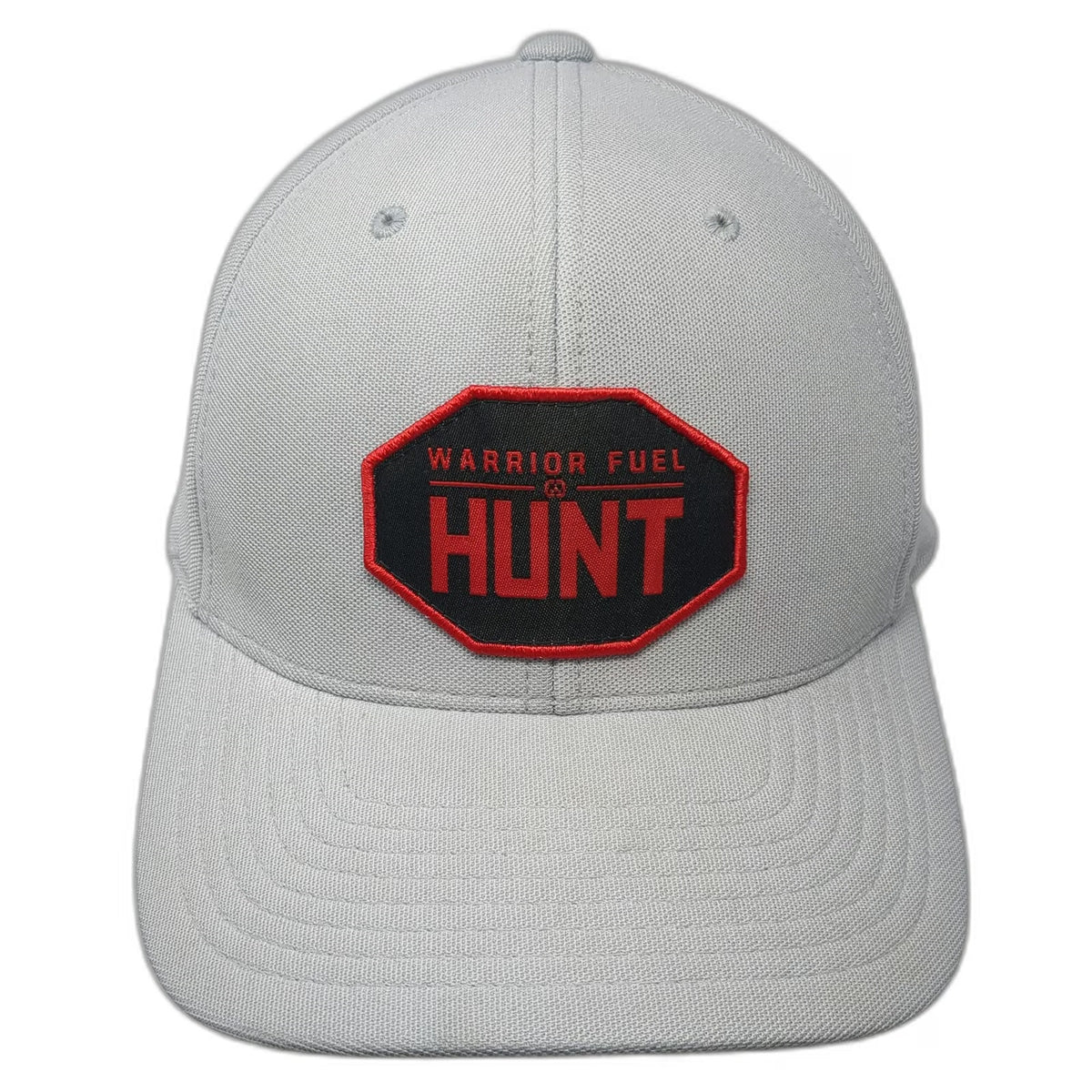 Flexfit 110 Baseball Cap Gray One Size Warrior Fuel Hunt Hat Strapback Patch