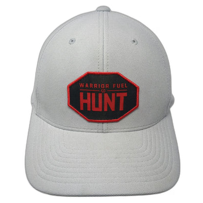 Flexfit 110 Baseball Cap Gray One Size Warrior Fuel Hunt Hat Strapback Patch