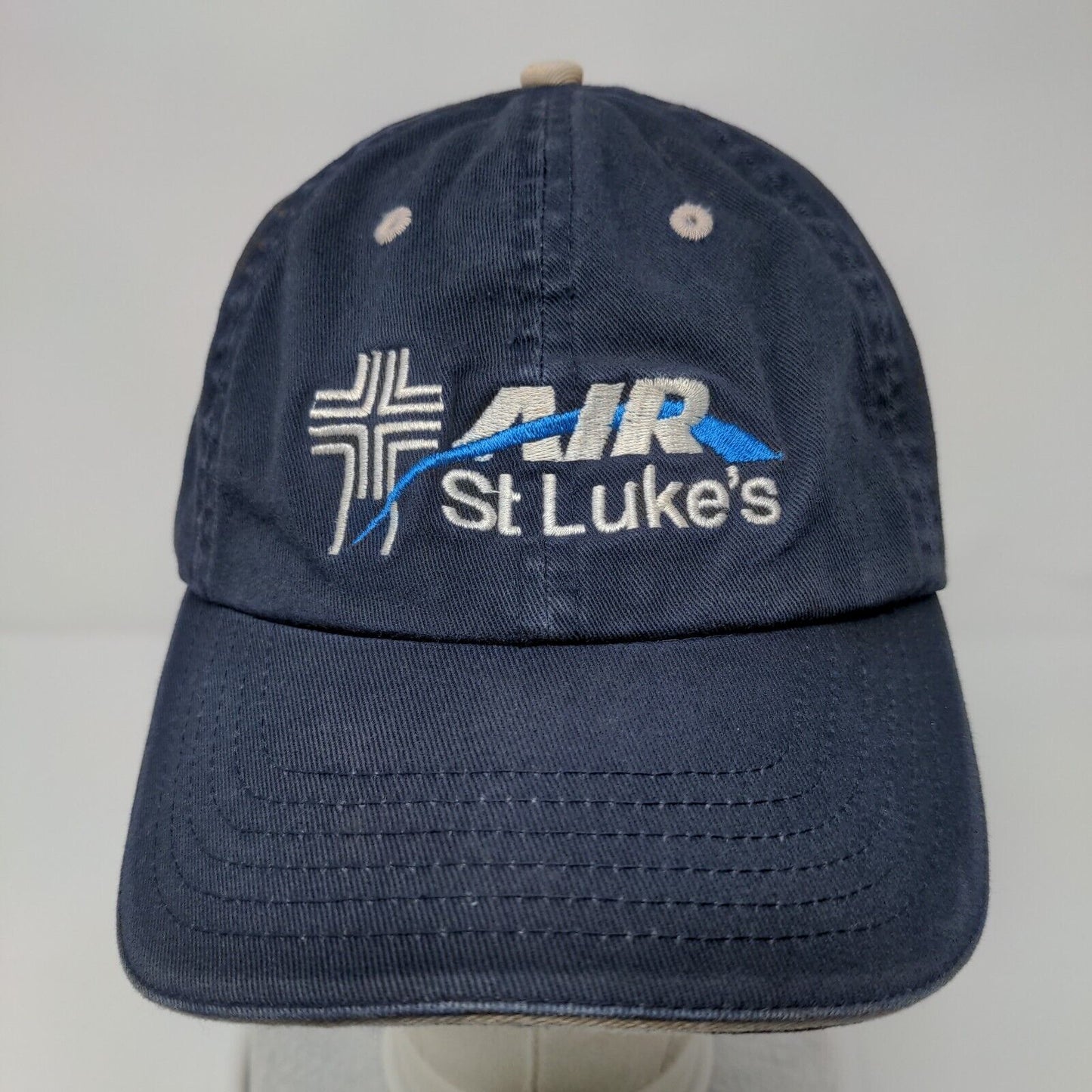 Air St. Luke's Fitted Hat Blue OSFA Embroidered 6 Panel Vent Holes
