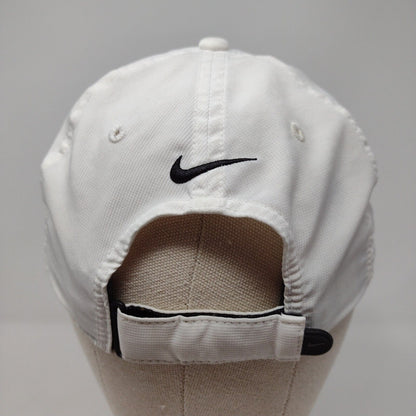 Nike Strapback Hat White OSFM Adjustable Embroidered Swoosh Logo Polyester