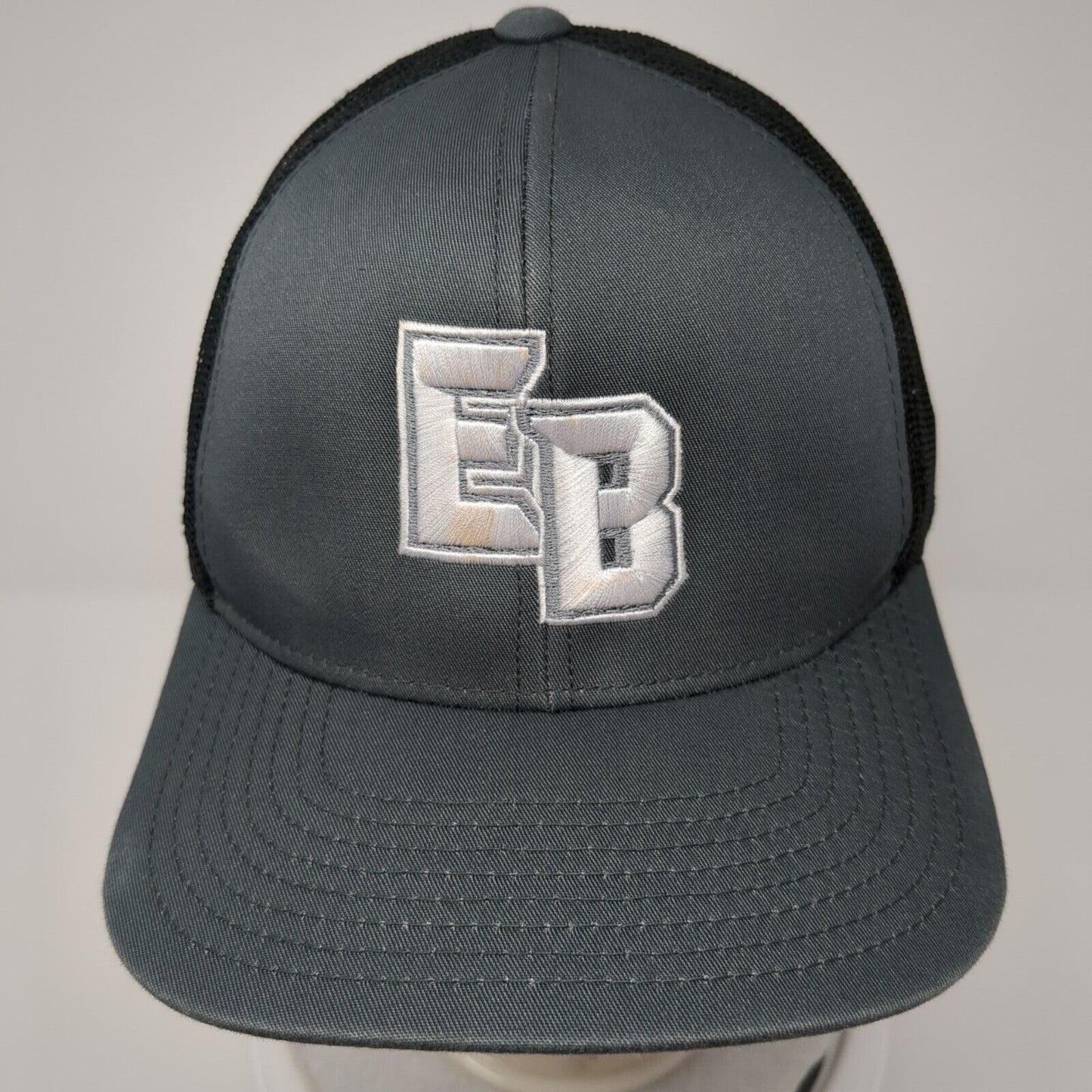 EB Snapback Trucker Hat Gray One Size Adjustable Mesh Back Pacific Headwear
