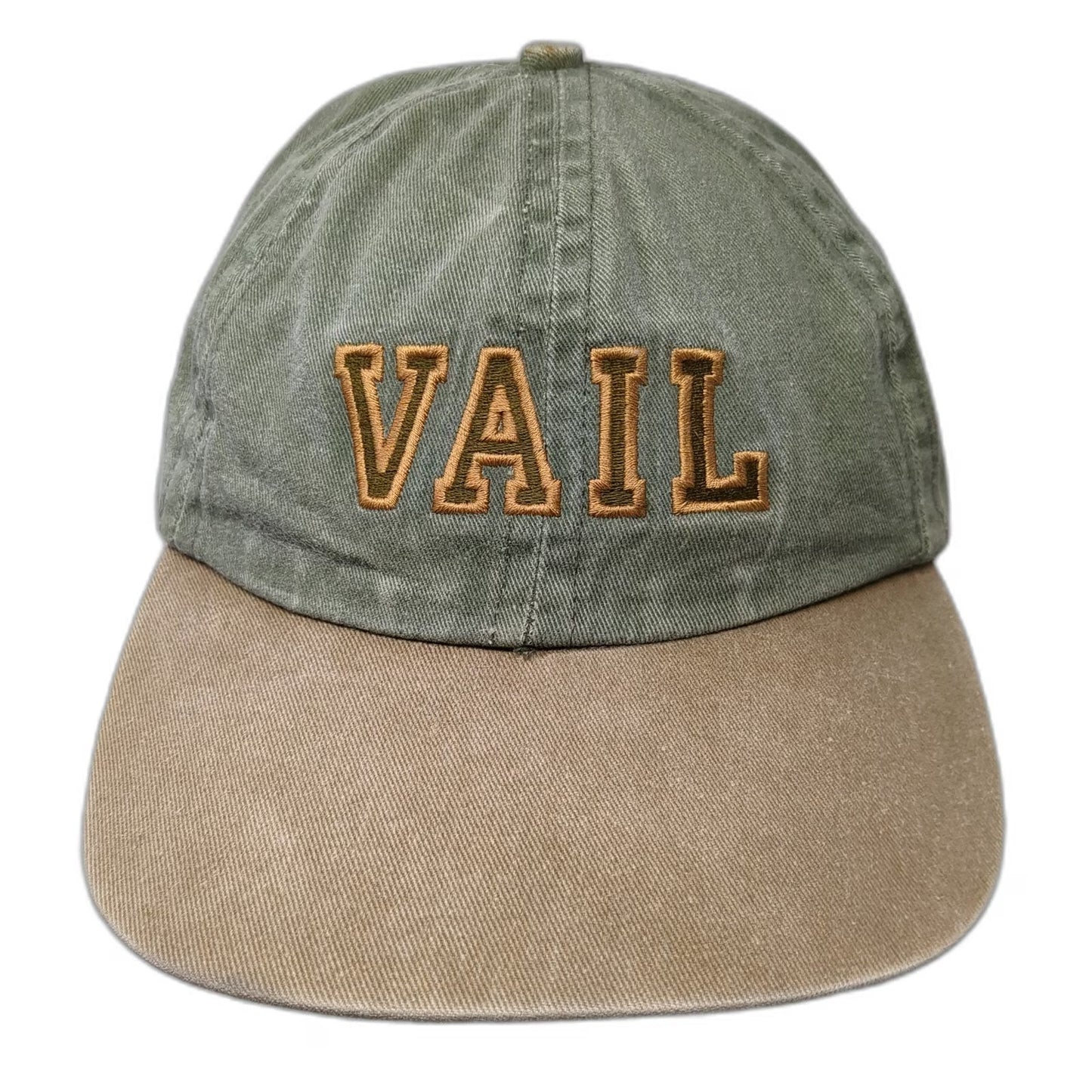 Imperial Baseball Cap Green Brown Gold One Size Vail Embroidered Hat Slideback