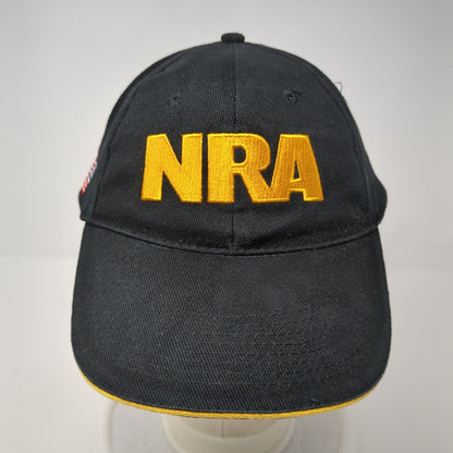 NRA USA Flag Strapback Hat Black One Size Adjustable Embroidered 6 Panel
