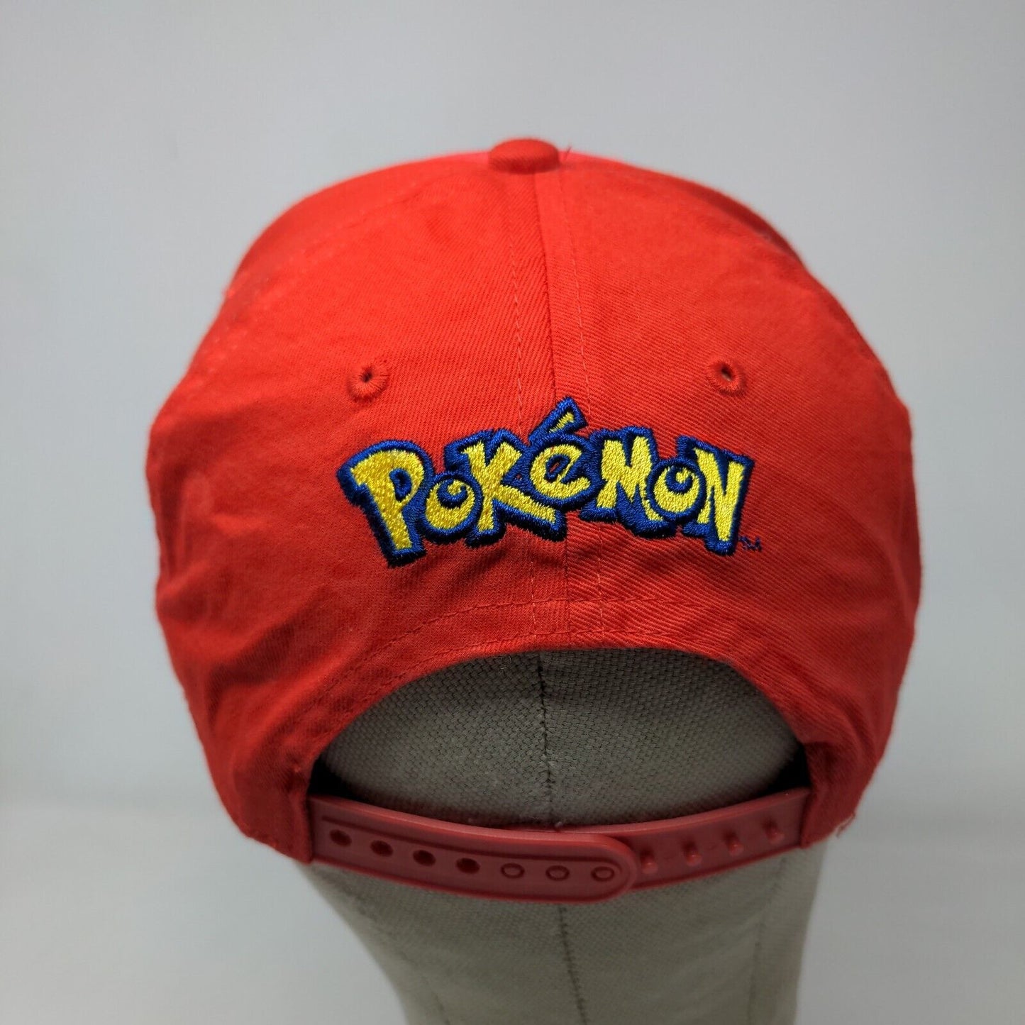 Pokemon Boy's Snapback Hat Red OSFM Embroidered Spell Out Logo Poke Ball