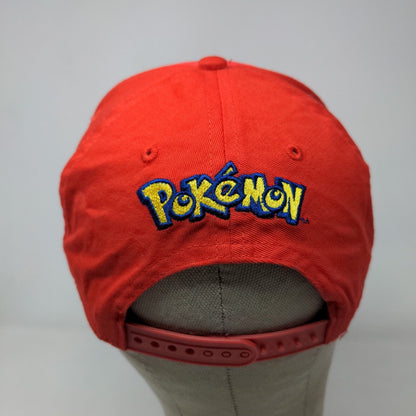 Pokemon Boy's Snapback Hat Red OSFM Embroidered Spell Out Logo Poke Ball