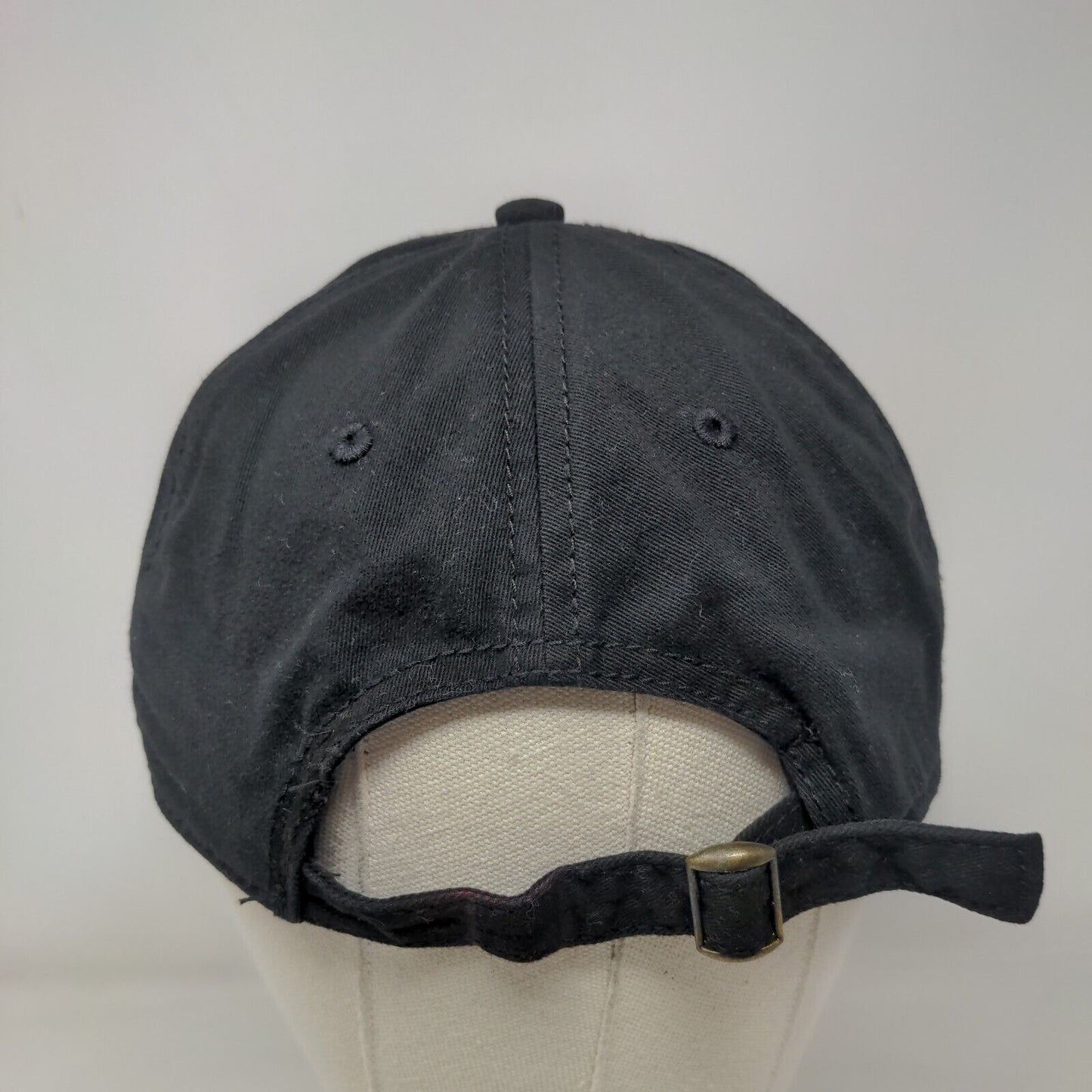 Unbranded Slideback Hat Black One Size Adjustable Vented Holes 6 Panel Blank