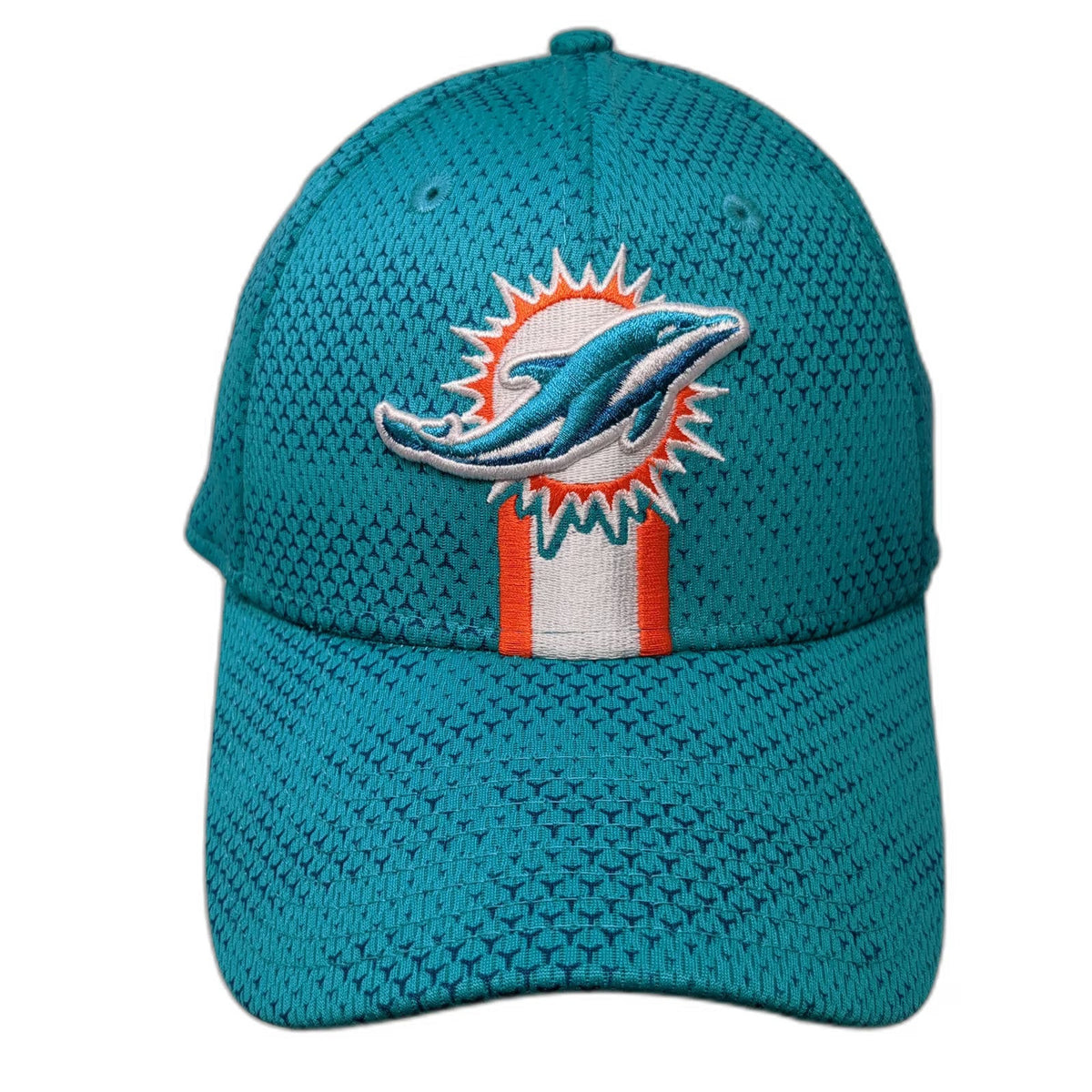 New Era Baseball Cap Blue XL Miami Dolphins NFL Team Curved Brim Stretch Fit Hat