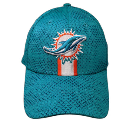 New Era Baseball Cap Blue XL Miami Dolphins NFL Team Curved Brim Stretch Fit Hat