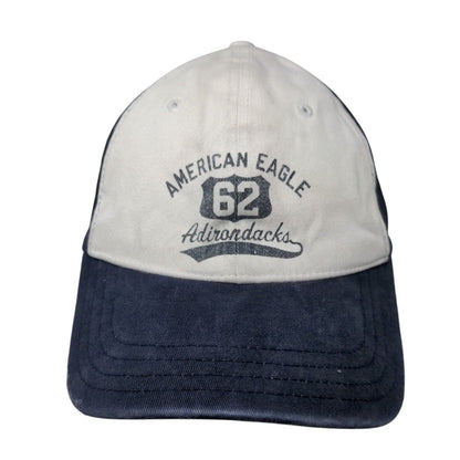 American Eagle Adirondacks Fitted Hat Blue L/XL Embroidered Vented Holes 6 Panel