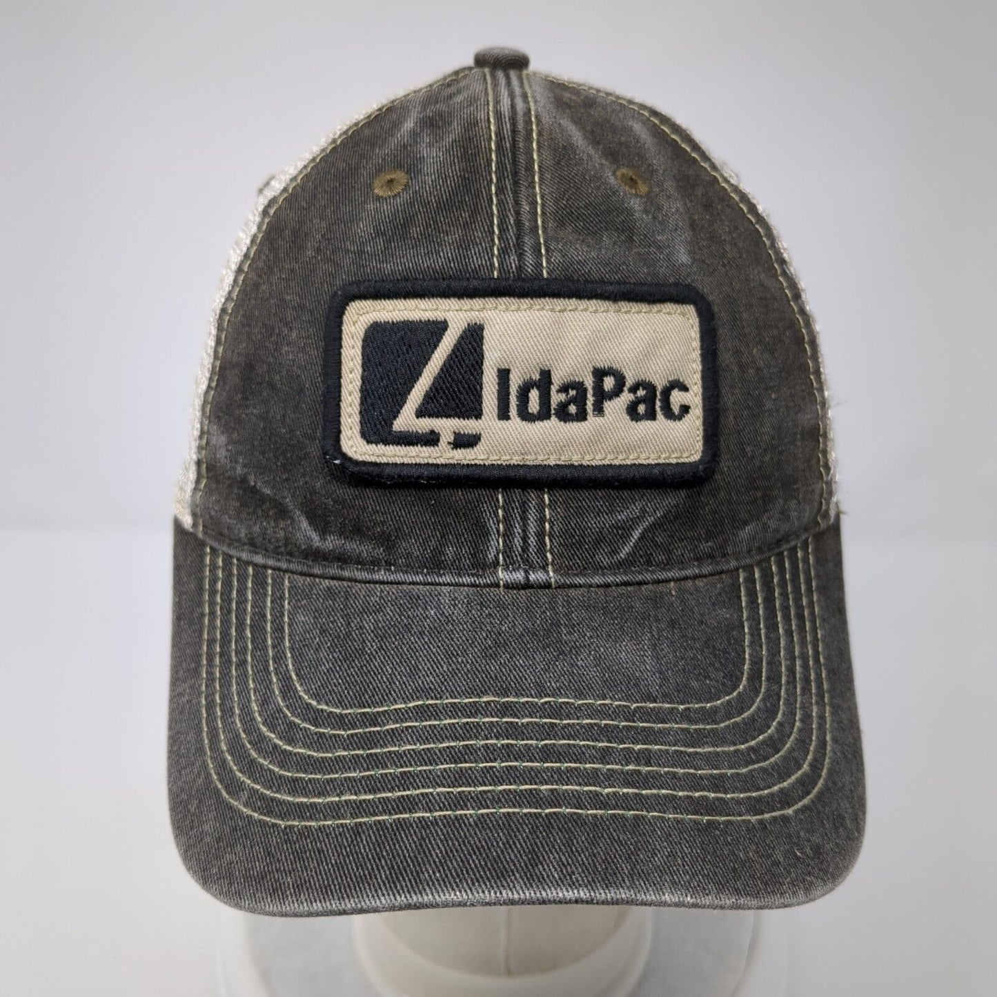 IdaPac Snapback Trucker Hat Gray OS Adjustable Embroidered Mesh Back Legacy