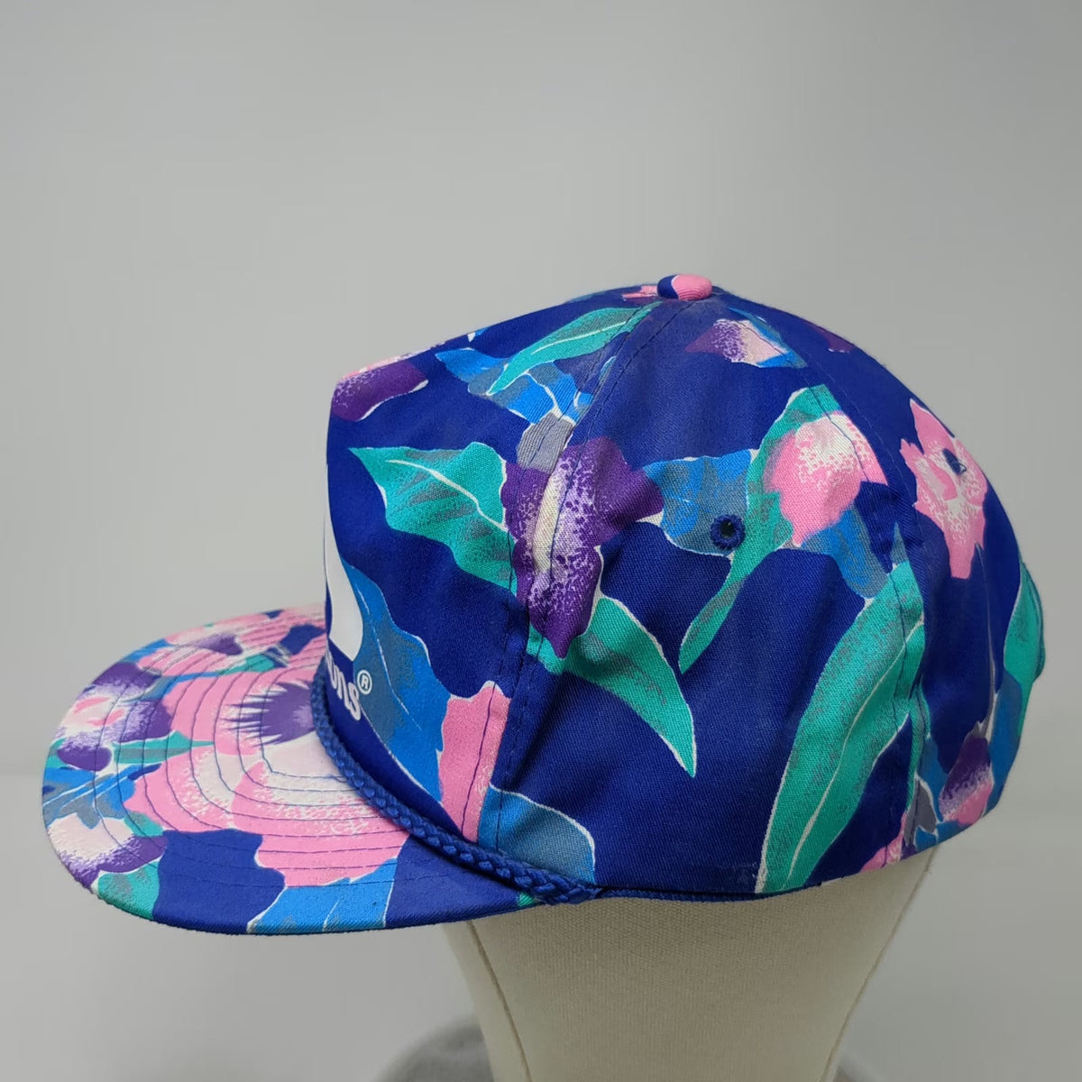 Nissin 5 Panel Blue Floral Albertsons Logo Rope Snapback Hat One Size Grocery