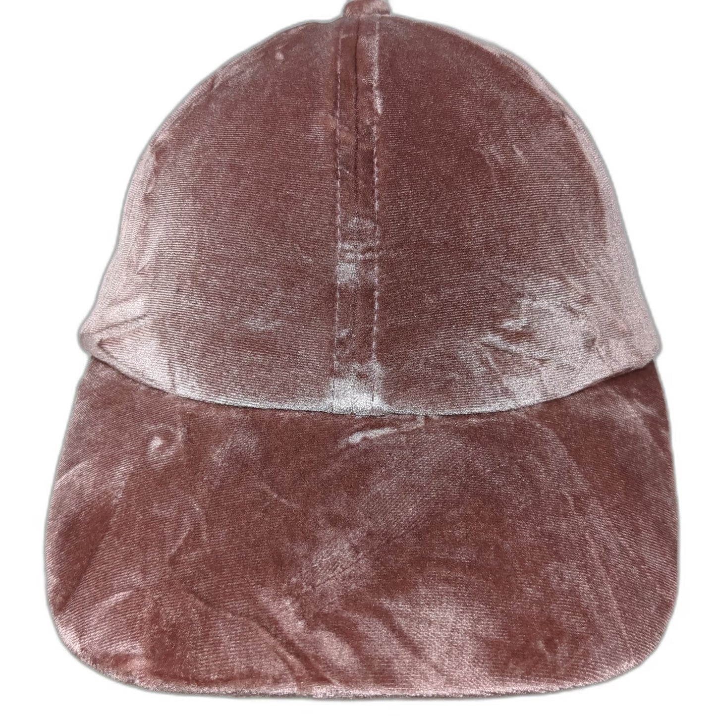 Baseball Cap Pink One Size Crushed Velvet Curved Brim Adjustable Strap Hat