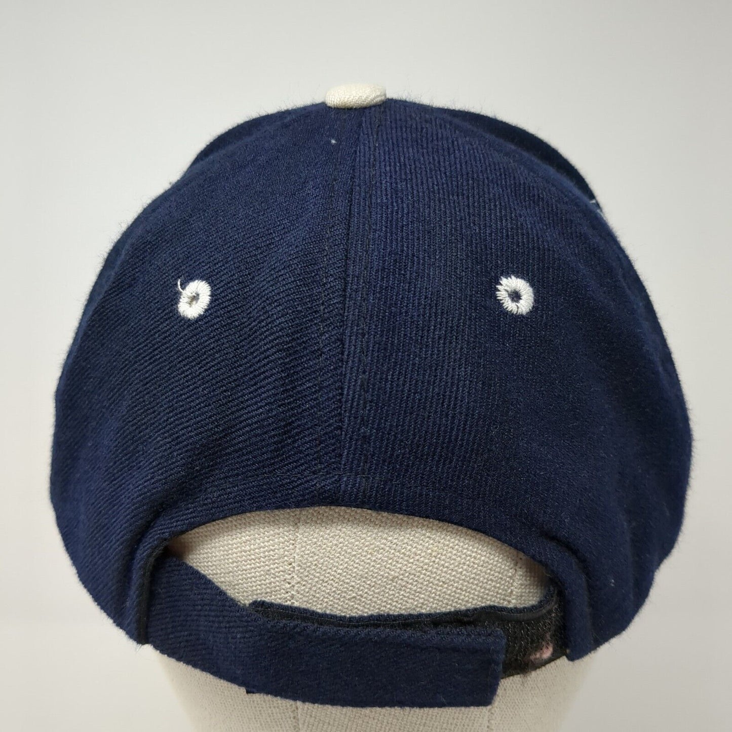 Atlanta Strapback Hat Blue One Size Adjustable Embroidered Vented Holes 6 Panel
