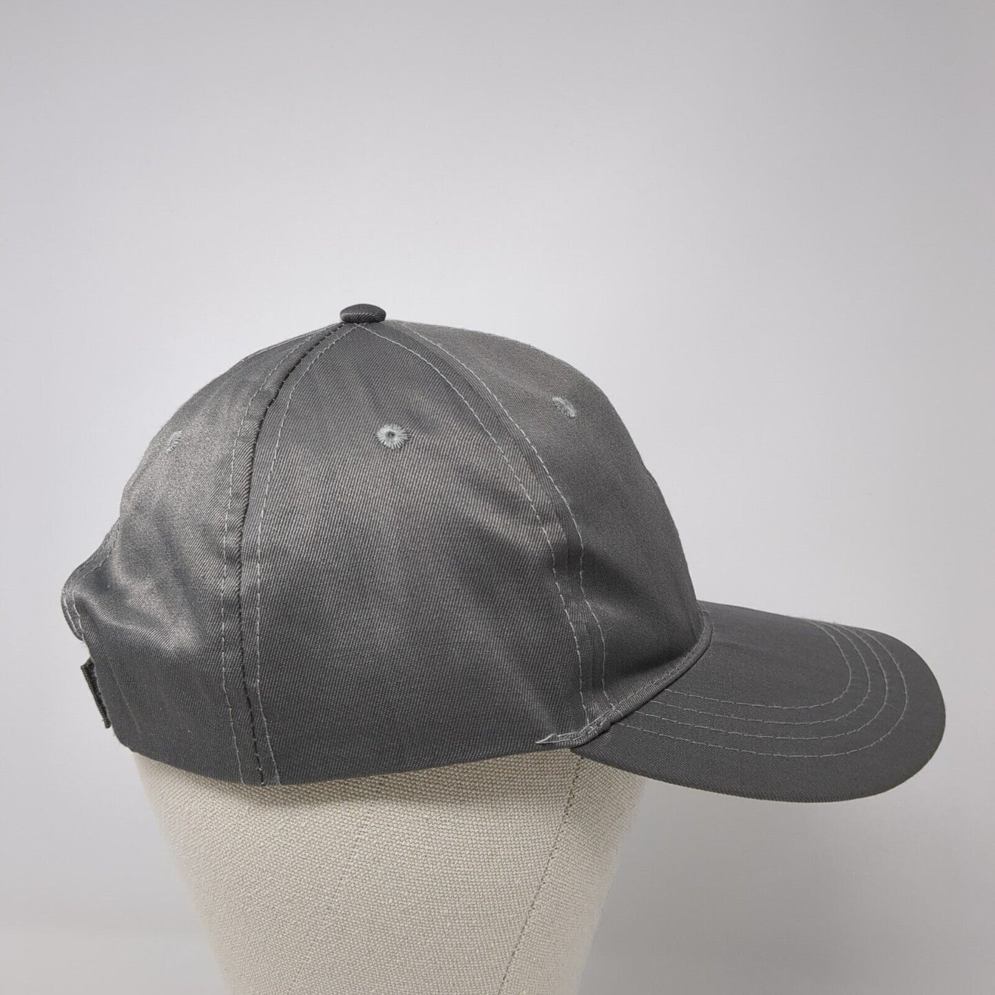 Unbranded Strapback Hat Gray One Size Adjustable Vented Holes 6 Panel Blank