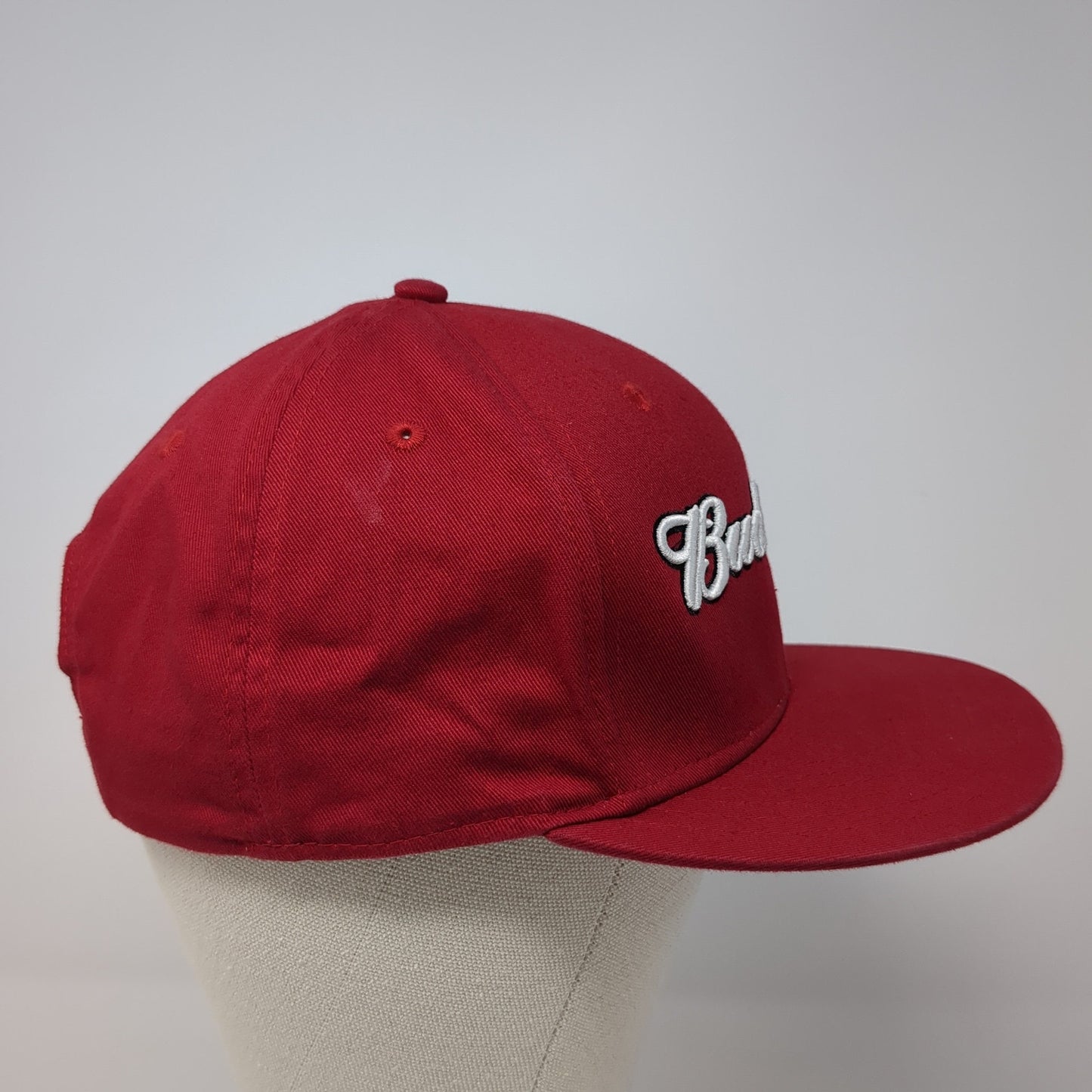 Budweiser Snapback Hat Red One Size Adjustable Embroidered Official Product