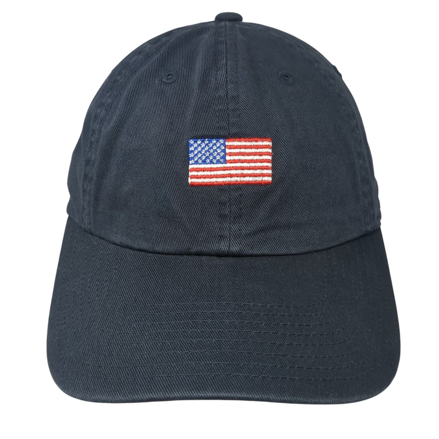 USA Flag Slideback Hat Blue One Size Embroidered Solid American Needle