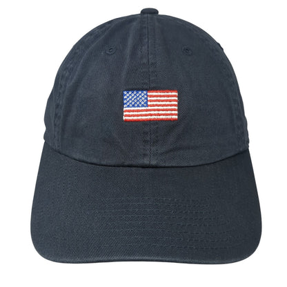 USA Flag Slideback Hat Blue One Size Embroidered Solid American Needle