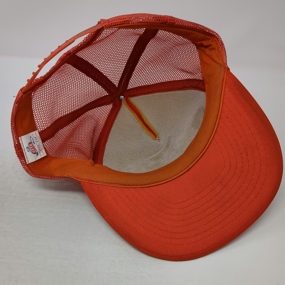 Otto Trucker Hat Orange One Size Mesh Back Snapback Rope Mr Slip Character Hat