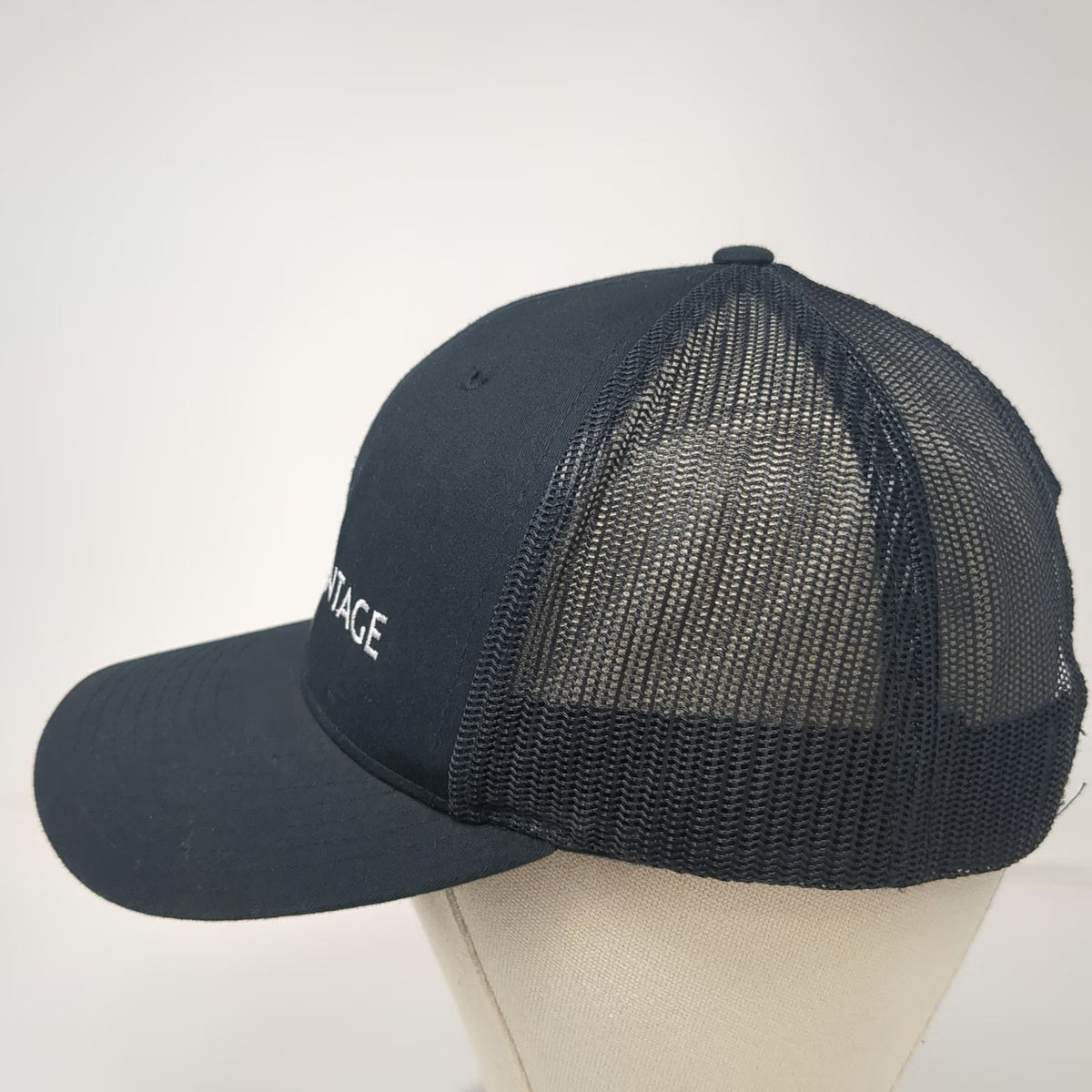 Richardson Trucker Hat Black One Size Snapback Farm Advantage Logo Mesh Back