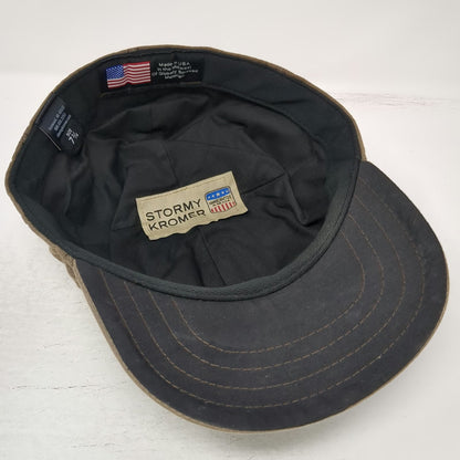 Stormy Kromer Baseball Cap Brown 7 3/4 Waxed Canvas SK Logo Fitted USA Made Hat
