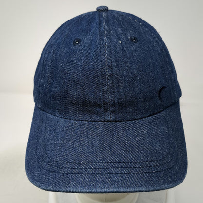Zyia Active Baseball Cap Blue One Size Denim Slideback Cotton Tonal Logo Hat