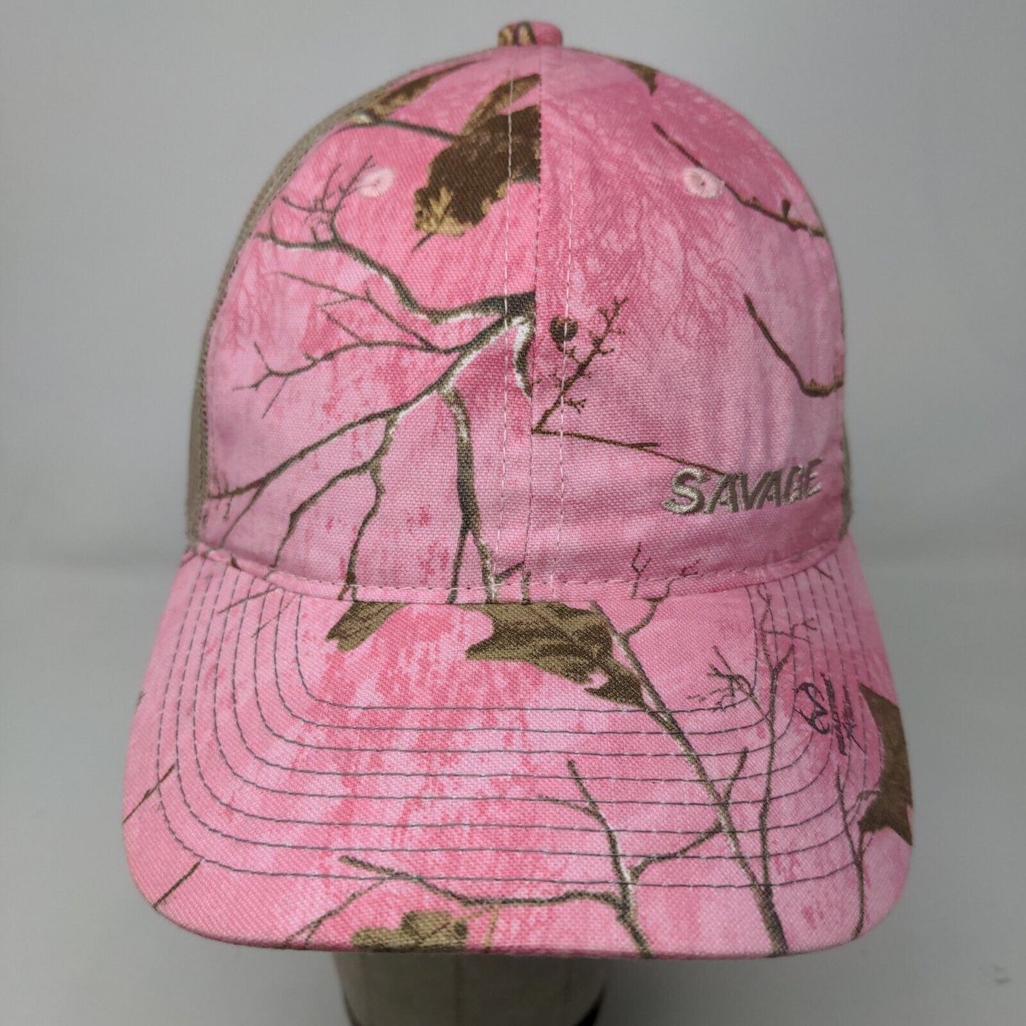 Port Authority Women's Snapback Mesh Back Hat Pink Camo Adjustable Savage Logo