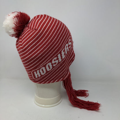 Adidas Men's Knit Beanie Hat Cap Red White Striped OSFA IU Hoosiers 100% Acrylic