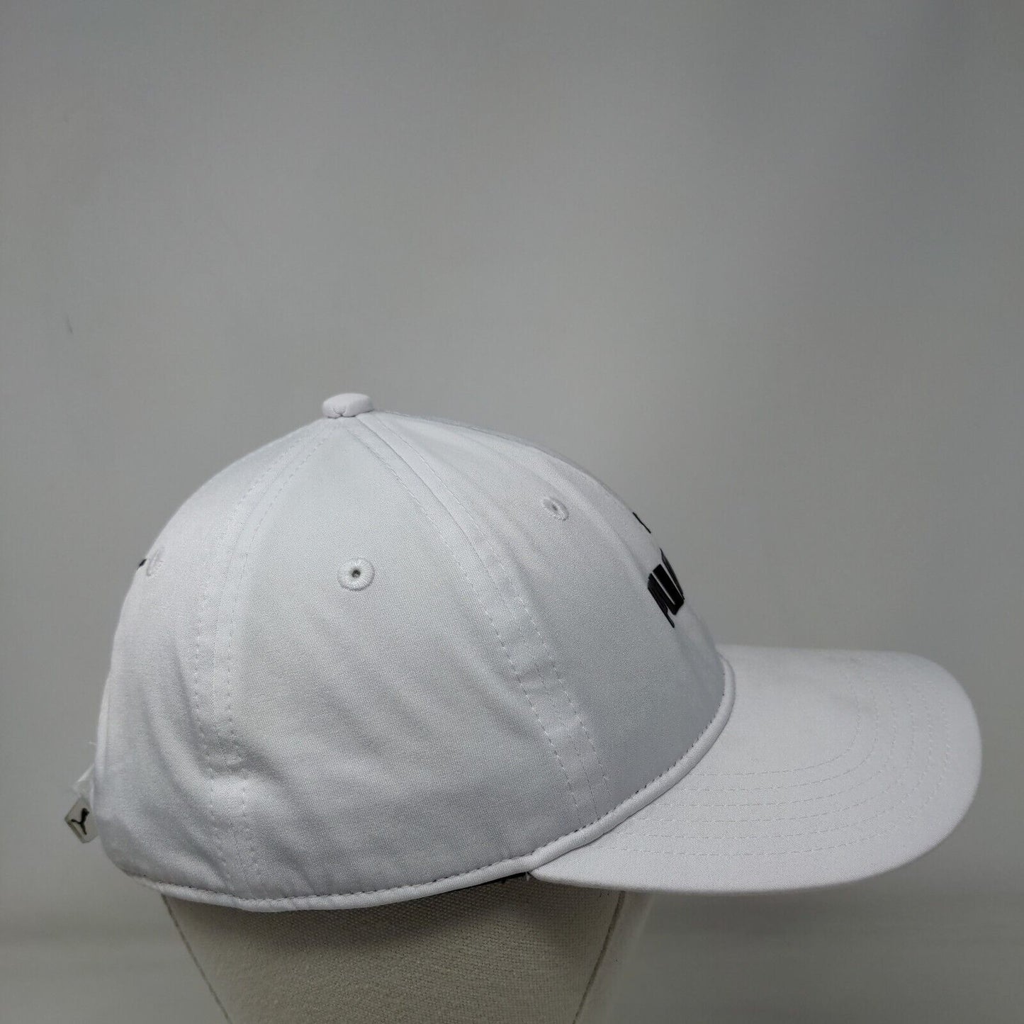 PUMA Strapback Hat White One Size Adjustable Embroidered Logo Vented Holes