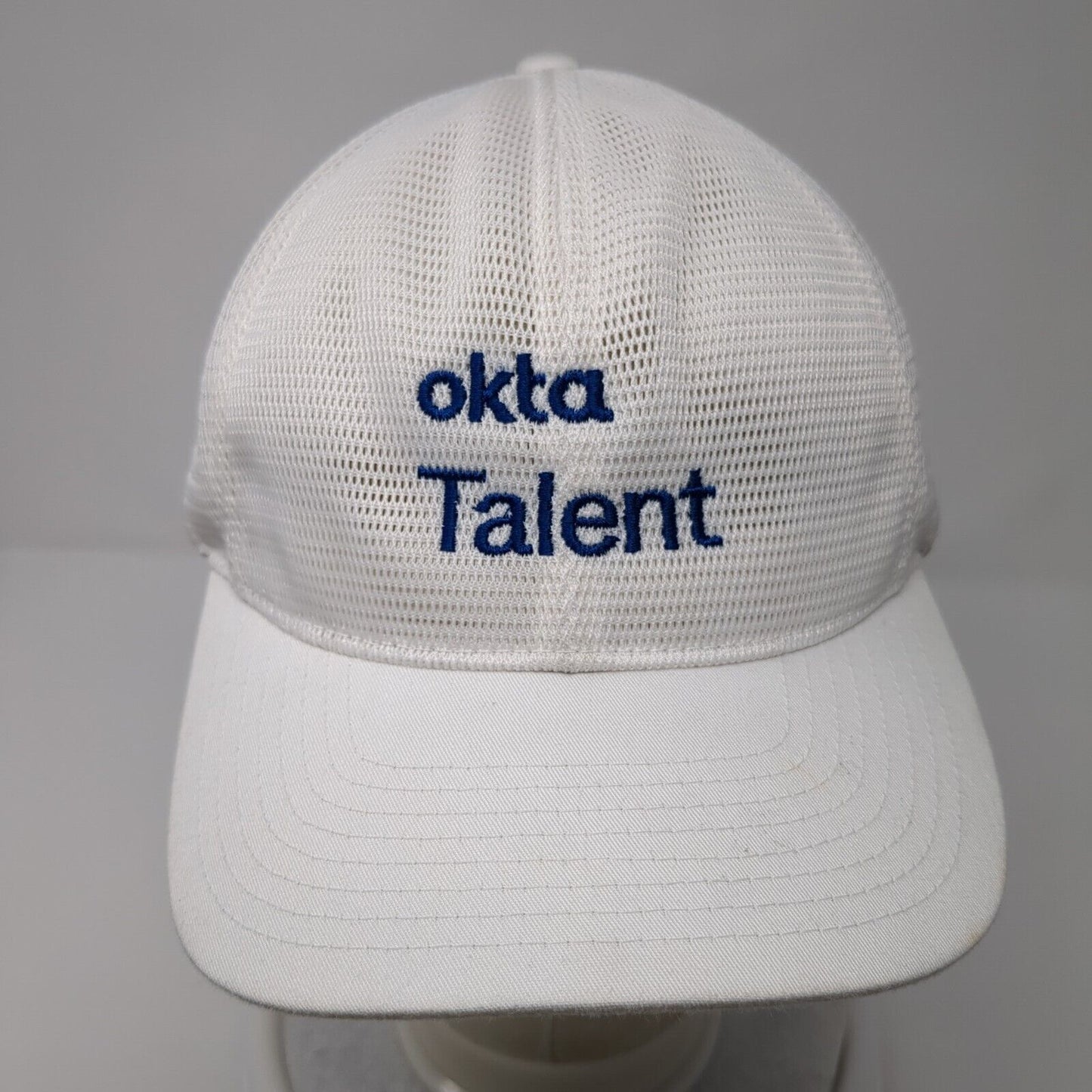 Okta Talent Snapback Trucker Hat White One Size Adjustable The Classics Yupoong