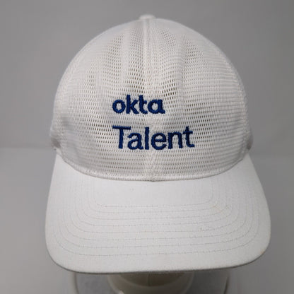 Okta Talent Snapback Trucker Hat White One Size Adjustable The Classics Yupoong